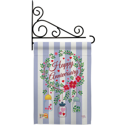 Double Sided 18.5'' H x 13'' W Polyester Wedding Flag Set