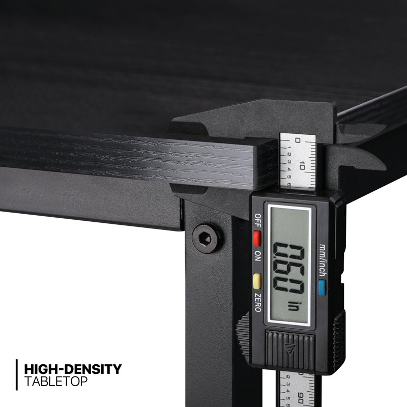 Black Adjustable Height 55" Computer Desk with Storage Bag