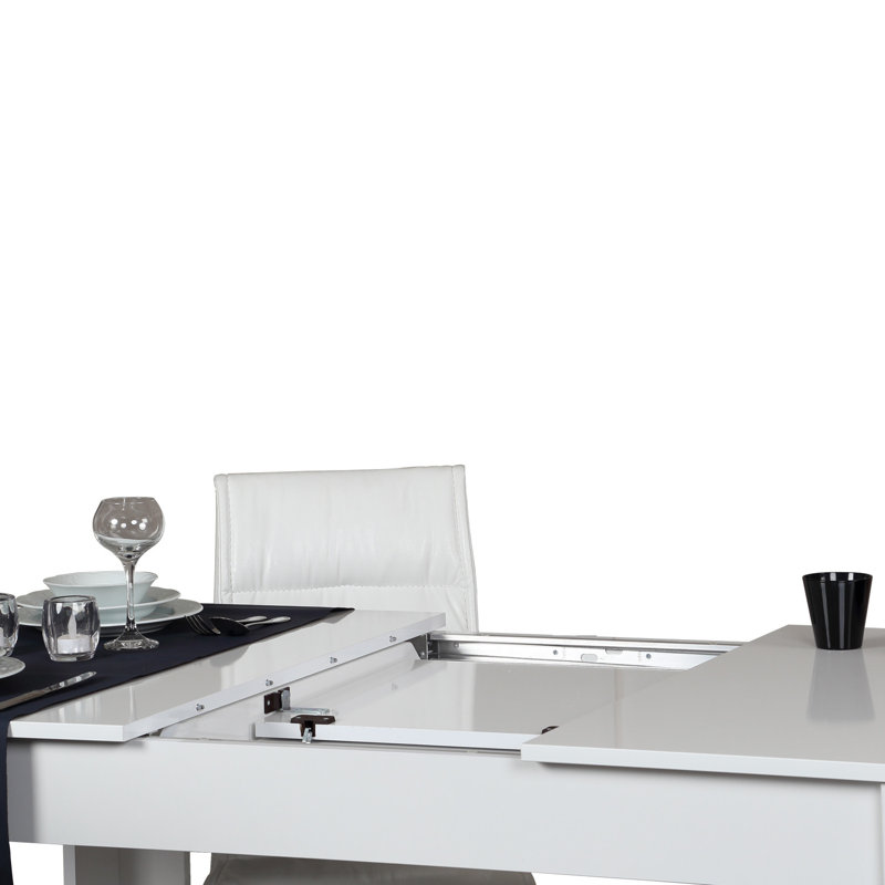 Easten Extendable Dining Table, White