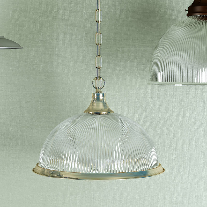 Arnott 1 - Light Dome Pendant, Transparent, Antique Brass