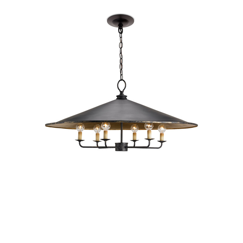 Brussels 6 - Light Wrought Iron Dimmable Classic / Traditional Chandelier
