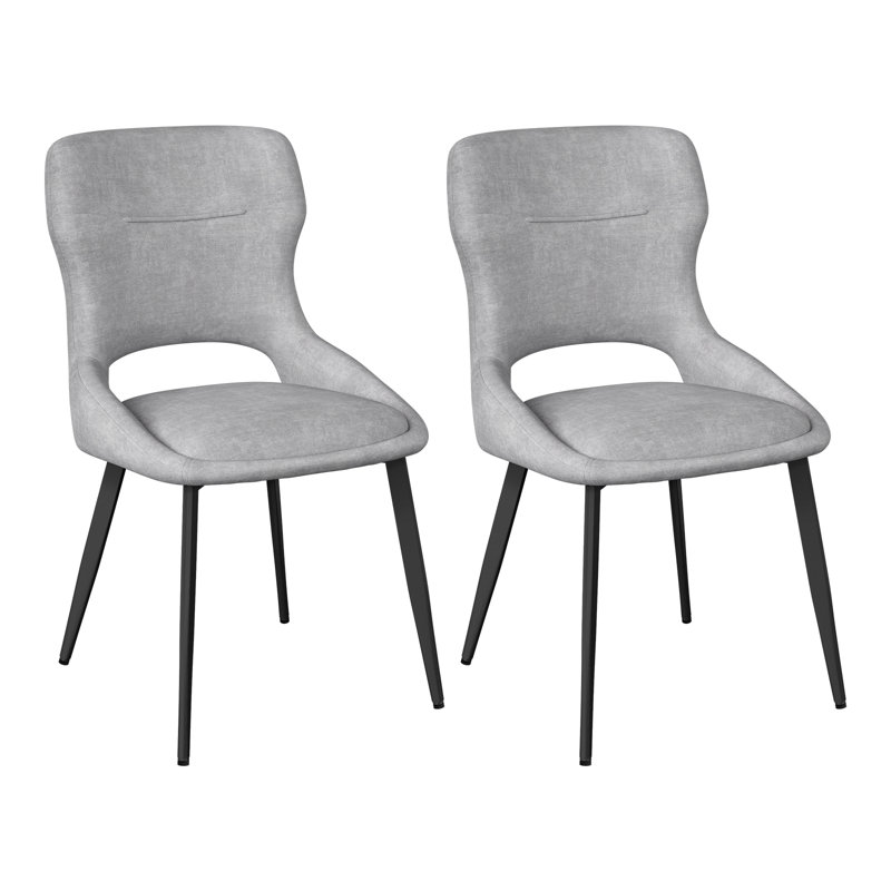 49cm H Upholstered Metal Accent, Grey