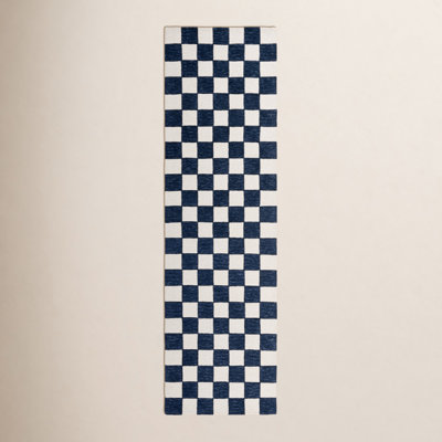 Freemont Navy Ivory Hand-Tufted Checkered Rug