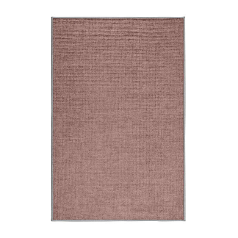 Machine Washable Solid Brown Area Rug, Rectangle 5' x 8'