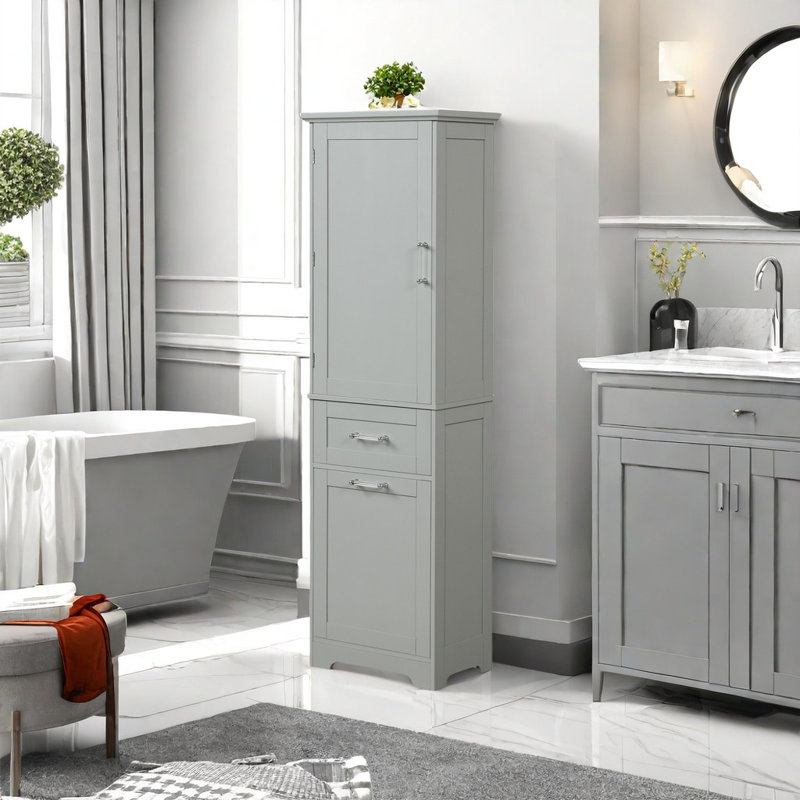 Linen Cabinet, Gray