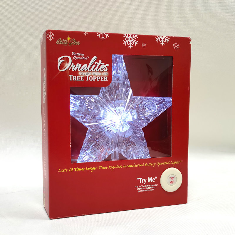 Battery Operated 10 Lt Pentagram Star LED Tree Topper