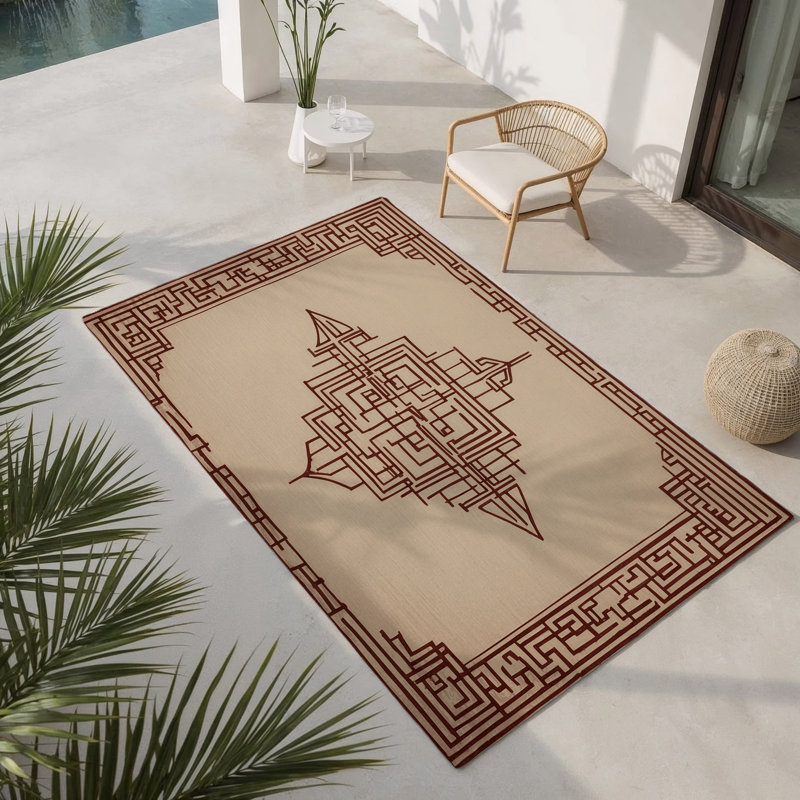 Tapis intérieur et extérieur Fragmented Harmony, Rectangle 1 pi 6 po x 2 pi 6 po