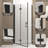 29-28"X 72" Bifold Shower Door, 1/4"(6Mm) Tempered Glass, Matte Black Aluminum Frame, Explosion Proof Film-123210093