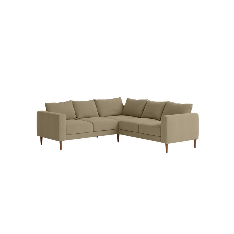 Essential 5-Seat Corner Sectional, Farro Upcycled Poly, Dark Brown