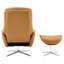 Fauteuil inclinable et repose-pieds en cuir Choco-133592221