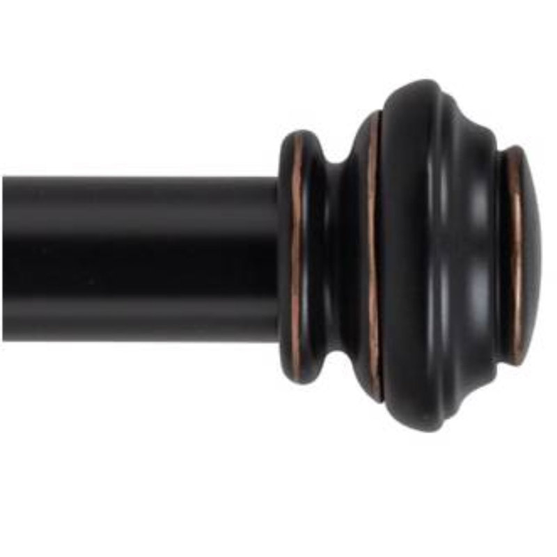 Brenneman Steel Adjustable Single Curtain Rod, 48" - 86", Brown