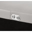 Canapé modulaire en cuir véritable gris clair 7 pièces faisant face à la droite avec 2 fauteuils inclinables électriques et appuis-tête réglables-133741679