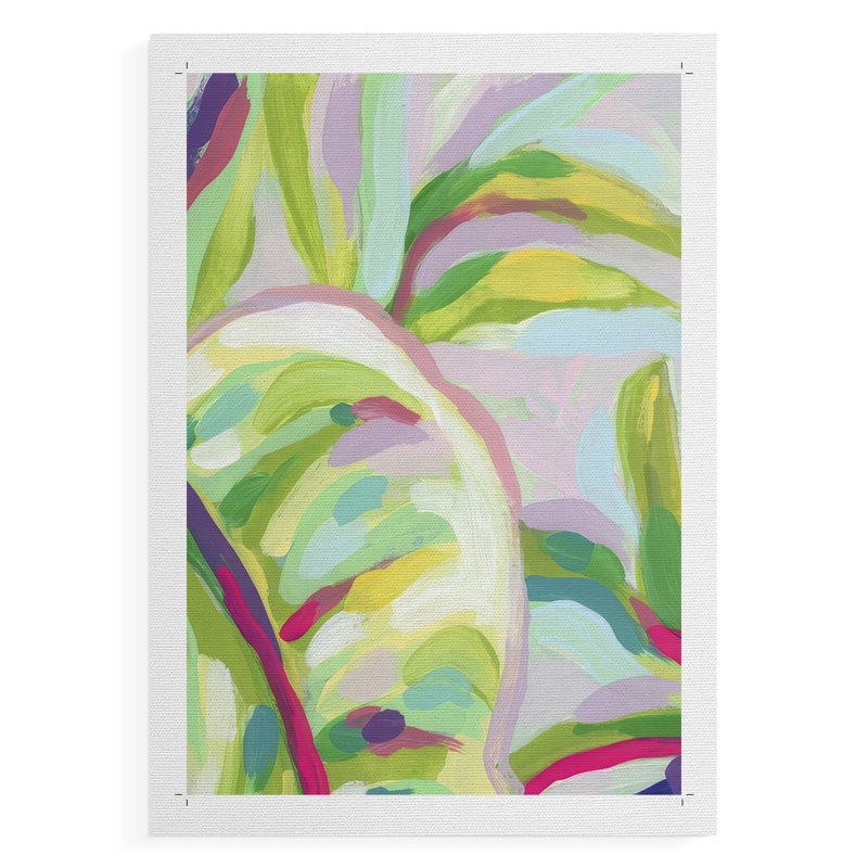 Bright Tropical Abstraction III - Impression sur toile seulement - NON-CADRE, H 18 po x l 12 po