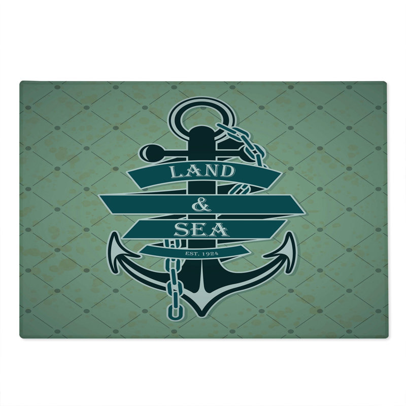 Planche à découper Ambesonne grande taille motif nautique bleu sarcelle vert pâle