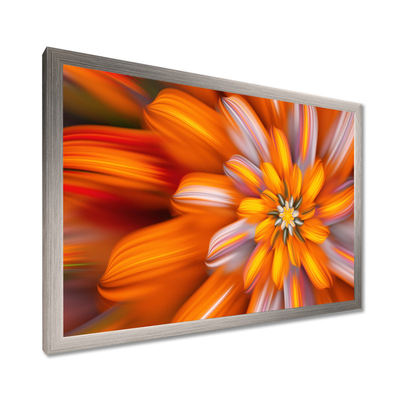 Impression sur toile Massive Orange Fractal, H 12 po x l 20 po, Cadre photo argenté