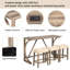 Ensemble de table de bar 4 pièces avec prise de courant, ensemble de table de bar et chaises, ensemble de table de bar avec 3 tabourets rembourrés pour le salon, la salle à manger et la salle de jeux-2076327080