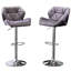 Pivot en velours gris (2). Siège à hauteur réglable Diamond. Milieu du dos pour un confort exceptionnel. Base polie avec repose-pieds. L 20,5 po x P 25,6 po x H 35 à 43,25 po. Assise: H 14,25 po Largeur du dossier: 15 po, 15,5 po Assemblage-659381890
