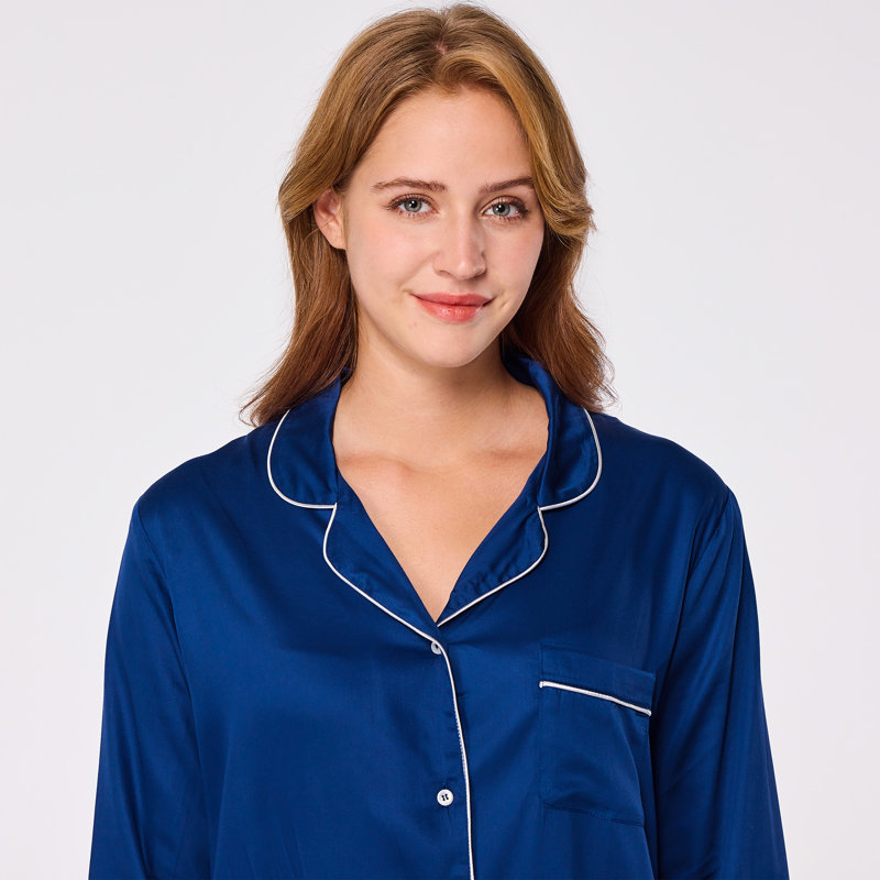 Pyjama 2 pièces pour femmes, L, Marine
