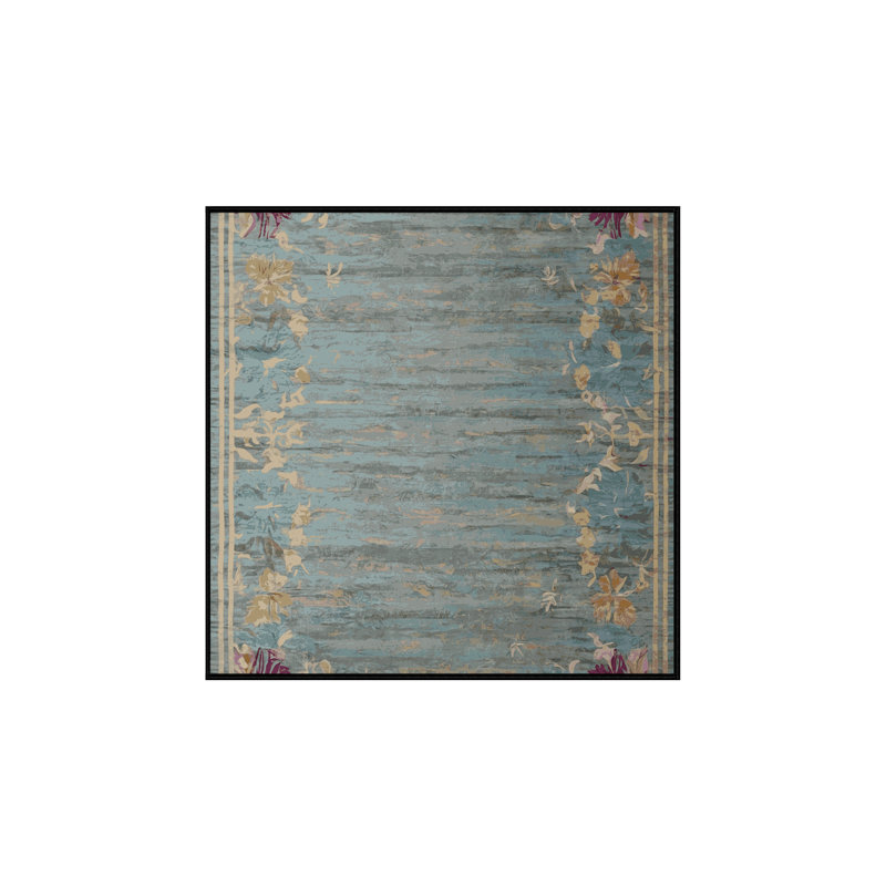 Tapis gris lavable à la machine, Carré 6 pi