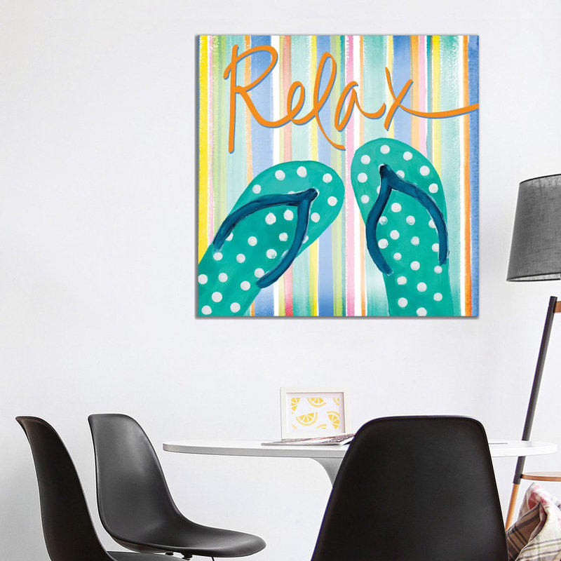 Flip Flop Retreat III by Julie Derice - Wrapped Canvas Gallery-Wrapped Canvas Giclée, 93.98cm H x 93.98cm W
