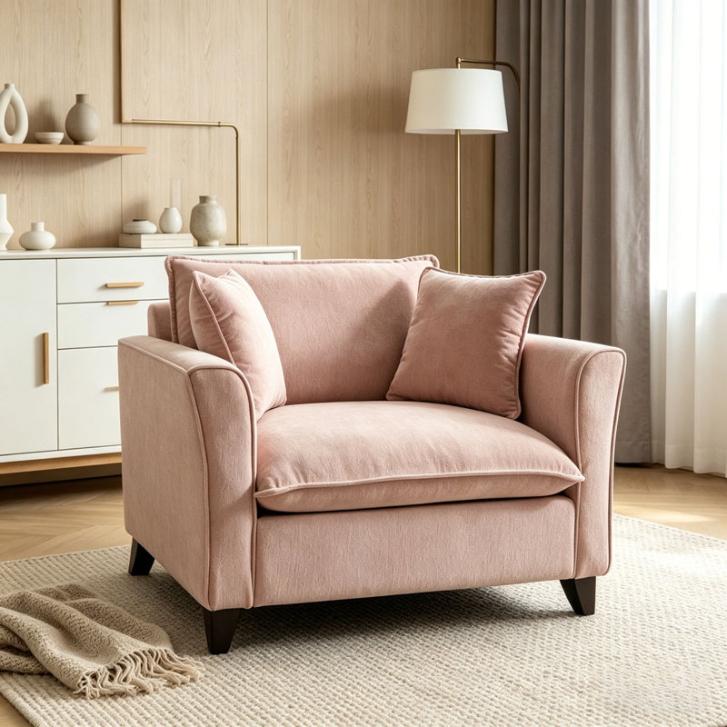 Fauteuil surdimensionné de 46,3 po, Rose