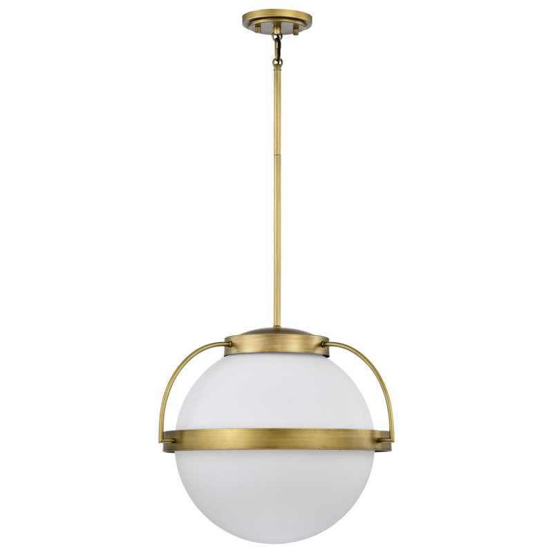 Luminaire suspendu sphère 1 lumière Whit, H 54,78 po x l 18 po x P 18 po, Laiton naturel