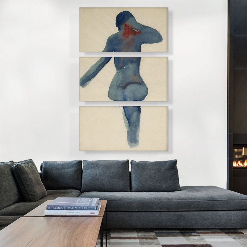 «Nude Series VIII 1917» par Georgia O-Keeffe, ensemble de 3 reproductions d'art sur toiles tendues