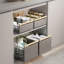 Tiroir de cuisine extensible en métal, tiroir télescopique pour armoire de cuisine, sans perçage sous le lavabo-1541164289