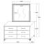 Commode 6 tiroirs avec miroir Malcolm