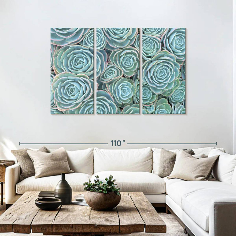 Harnek A Bunch of Succulents, H 48 po x l 74 po