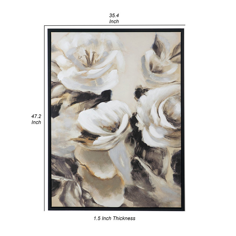 Fleur encadrée sur toile