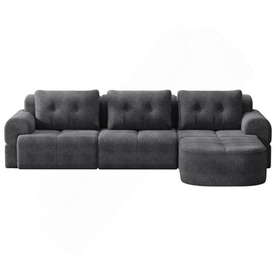 Modular Sectional Sofa Couch With Chaise, Full-Foam Structure, Compression Packaging Design, Woven Texture Upholstery, Oversized Modern Sofa For Living Room