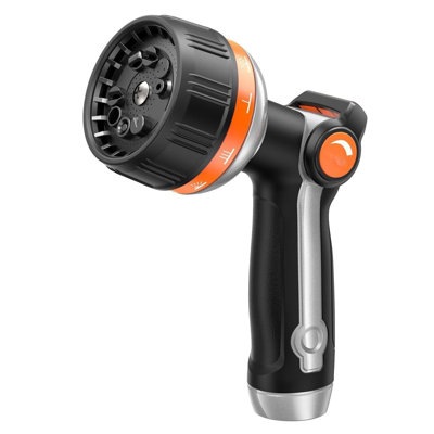 Hose Nozzle Heavy Duty 10 Spray Patterns - Metal Garden Water Hose Sprayer With Thumb Flow Control | On Off Valve, Nozzle Sprayer For Lawn & Plant Watering, Car & Pet Washing