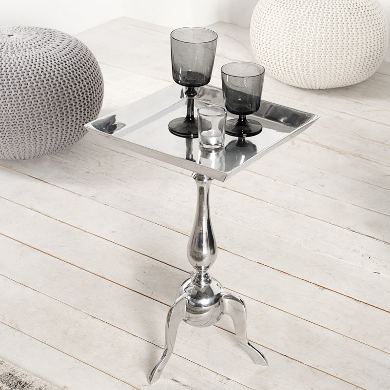 Quinton Trestle End Table, Silver