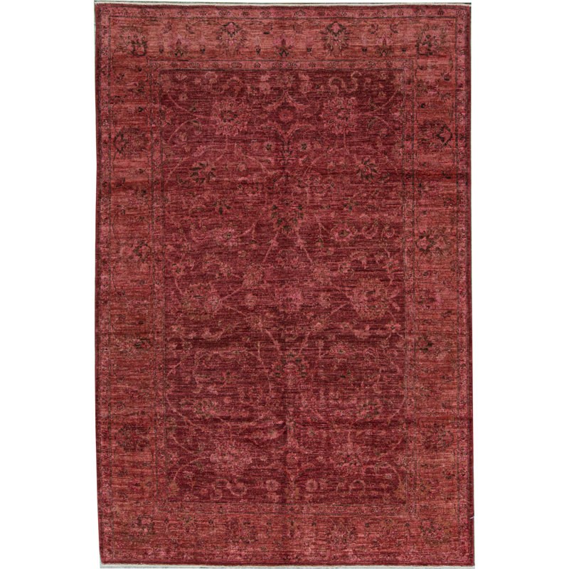 Tapis rouge noué à la main de haute qualité