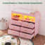 Commode 6 tiroirs avec lumières DEL et prise de courant, commode pour table à langer avec 2 tablettes de rangement ouvertes-200830601