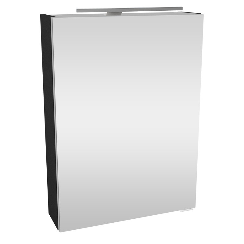 500mm W 680mm H Wall Cabinet Frameless Medicine Cabinet Mirror 2 Adjustable, Left stop, Black