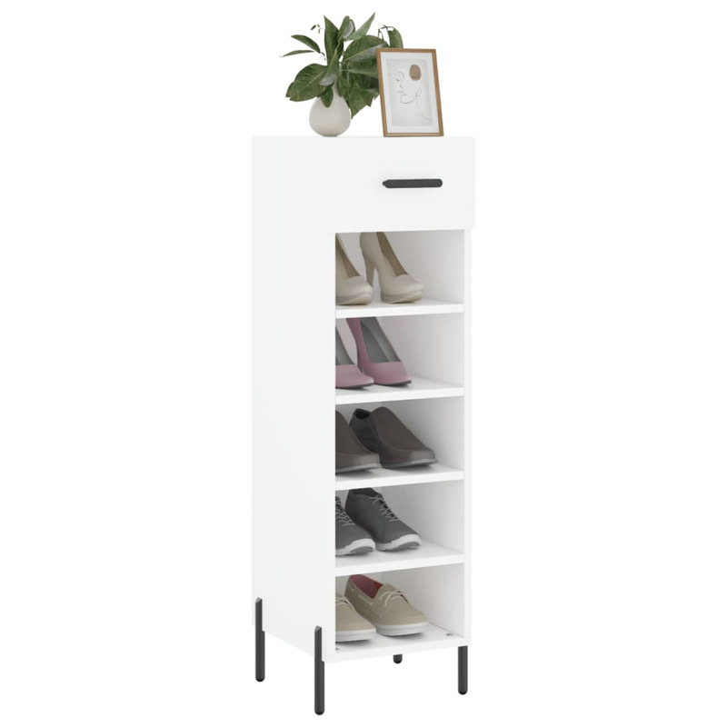 5 Pair Shoe Storage Cabinet, White