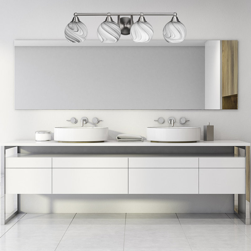 Michell 4-Light Bath Bar, Brushed Nickel