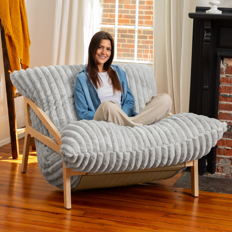Chaise longue avec coussins 3-en-1, fauteuil inclinable et canapé-lit oreiller Saxx Dream, Gris