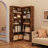 Duanna Farmhouse Bookshelf Corner Bookcase 72.8” Large Bookcase Wood Bookshelf Tall L Shaped Bookshelf 5 Tier Corner Shelf Display Rack Etagere Shelf Storage For Office Bedroom (Half Panel, Retro)-1296802917
