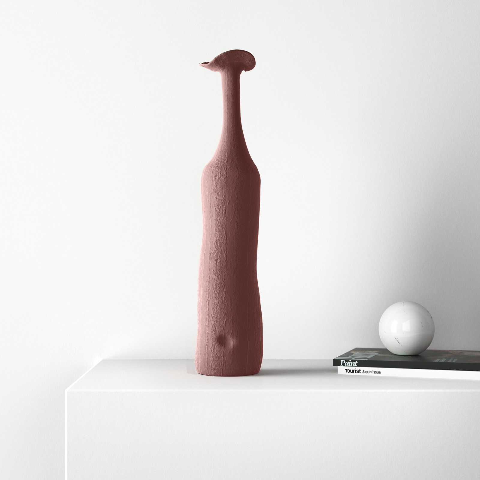 Paso Handmade Ceramic Table Vase, Brown, 18.5" H x 3.86" W x 3.86" D