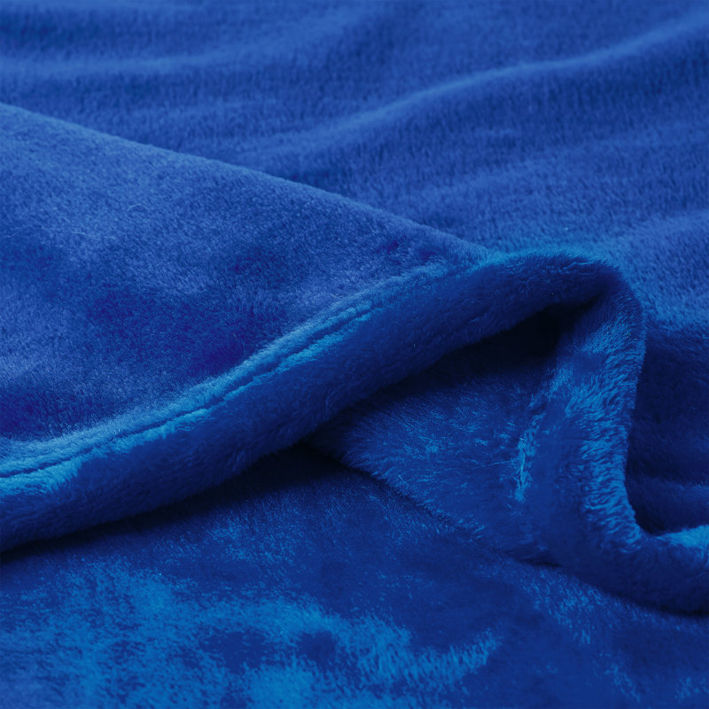 Jeté en velours surdimensionné en microfibre de polyester LHC, Bleu