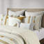 Édredon en coton 3 pièces double / grand gris / jaune, motif rayé avec bourre, literie élégante gris / jaune double / grand, rayé et finitions, rembourrage, captivant