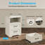 Ensemble de commode de chambre 3 pièces Aeliana - Commode 7 tiroirs et tables de chevet 2 tiroirs avec station de charge, blanc-1410498067