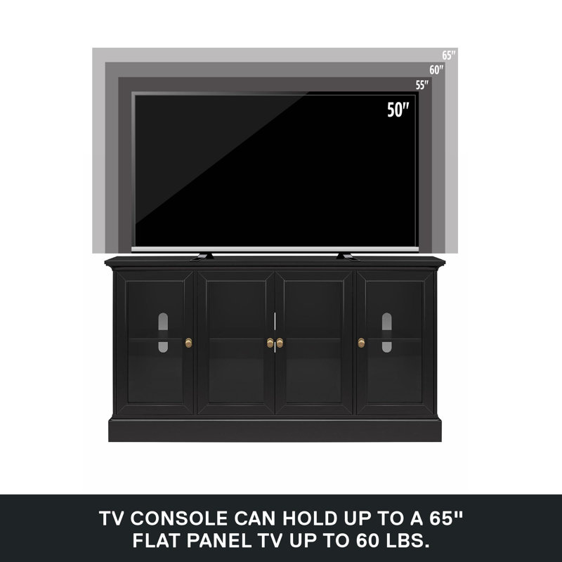 Everywhere Console for 65" TVs,, Black Oak