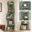 Bibliothèque d'angle à 5 niveaux en forme de S, présentoir courbé autoportant pour salon, chambre, salle de bain, bureau à domicile