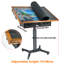 Rectangle Height Adjustable 87.5cm L Training Table with Casters and Modesty Panel