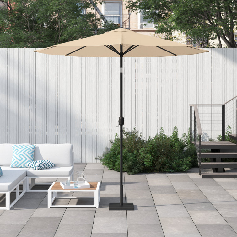 Delaplaine 9' Solid Octagon Market Umbrella with Push-Button Tilt