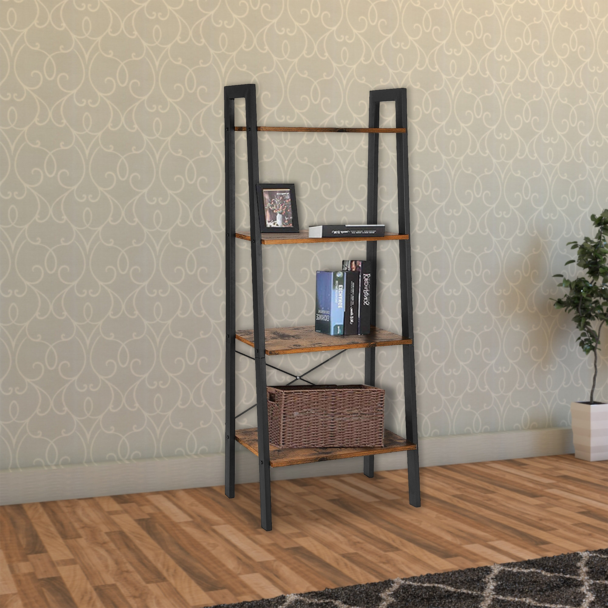 Archaimbaud 6-Tier Storage Open Shelf Unit, Free-Standing Metal Corner Rack Shelving with Wheels Williston Forge